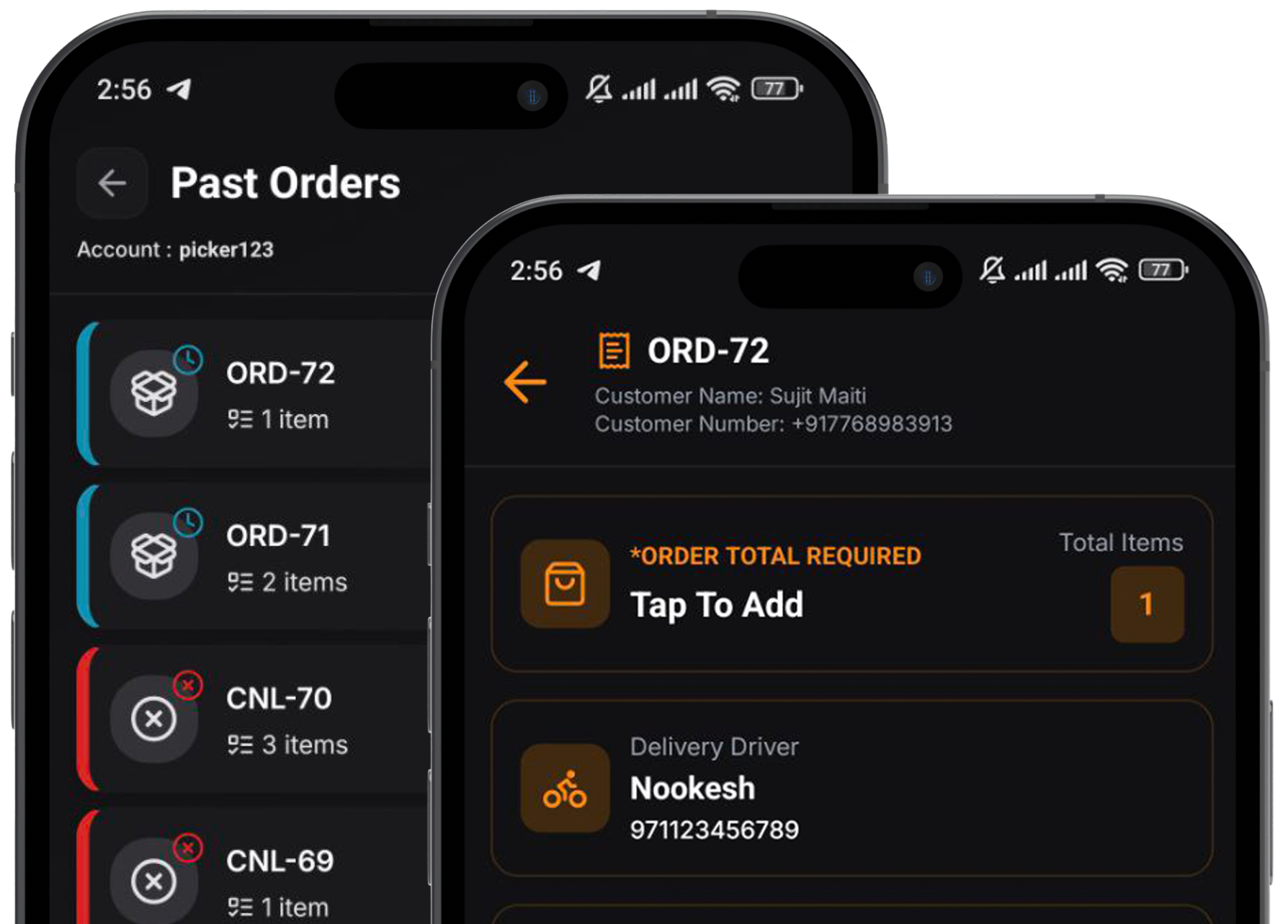 Apps for agents, pickers & drivers